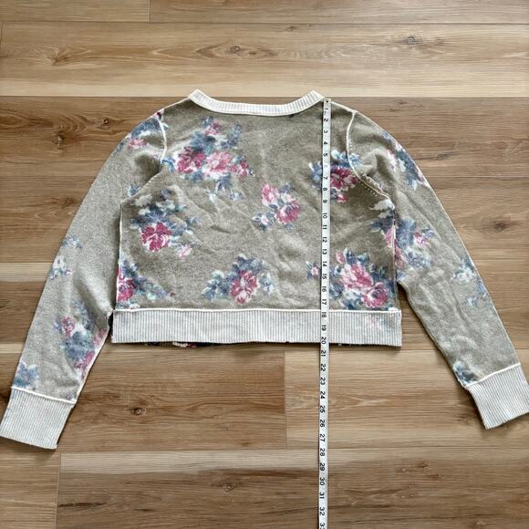 Free People Nocturnal Patterned Cashmere Floral Cardi Moss XL - Picture 6 of 9